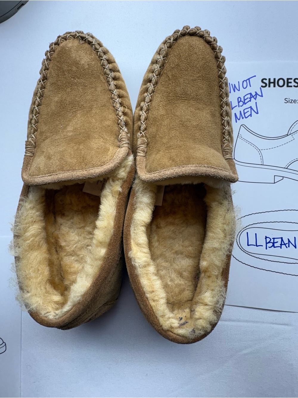 L.L. Bean Men’s Suede Slip-On Moccasins in Chestnut Brown